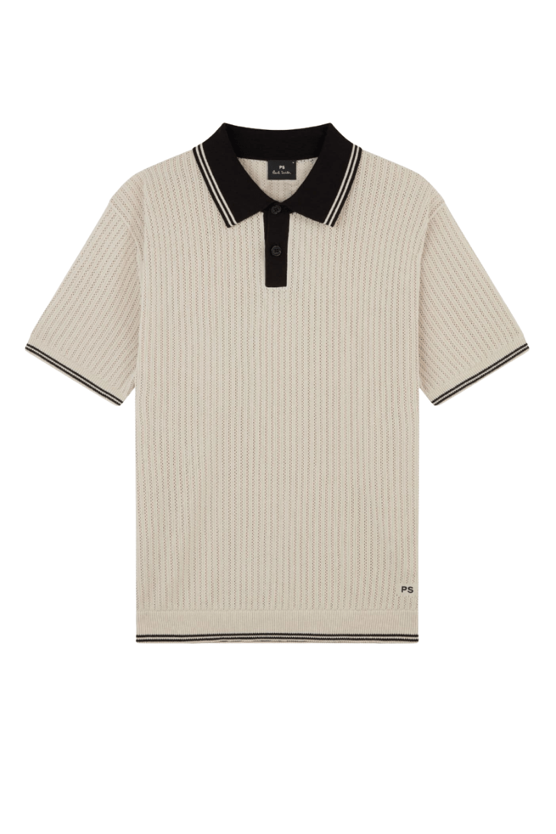 Knitted Polo in Off White - Paul Smith - Archery Close