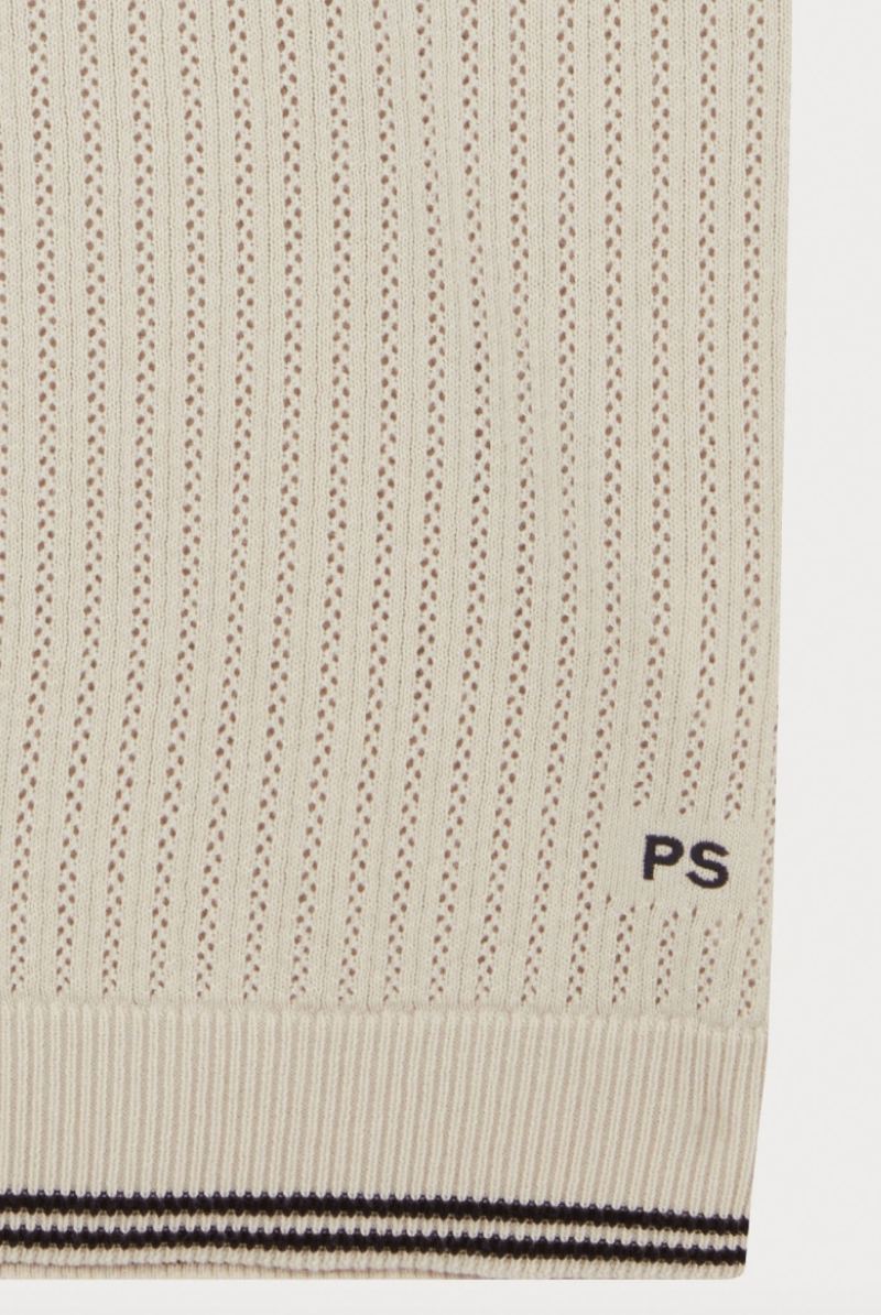 Knitted Polo in Off White - Paul Smith - Archery Close