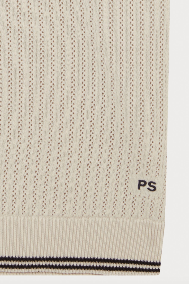 Knitted Polo in Off White - Paul Smith - Archery Close