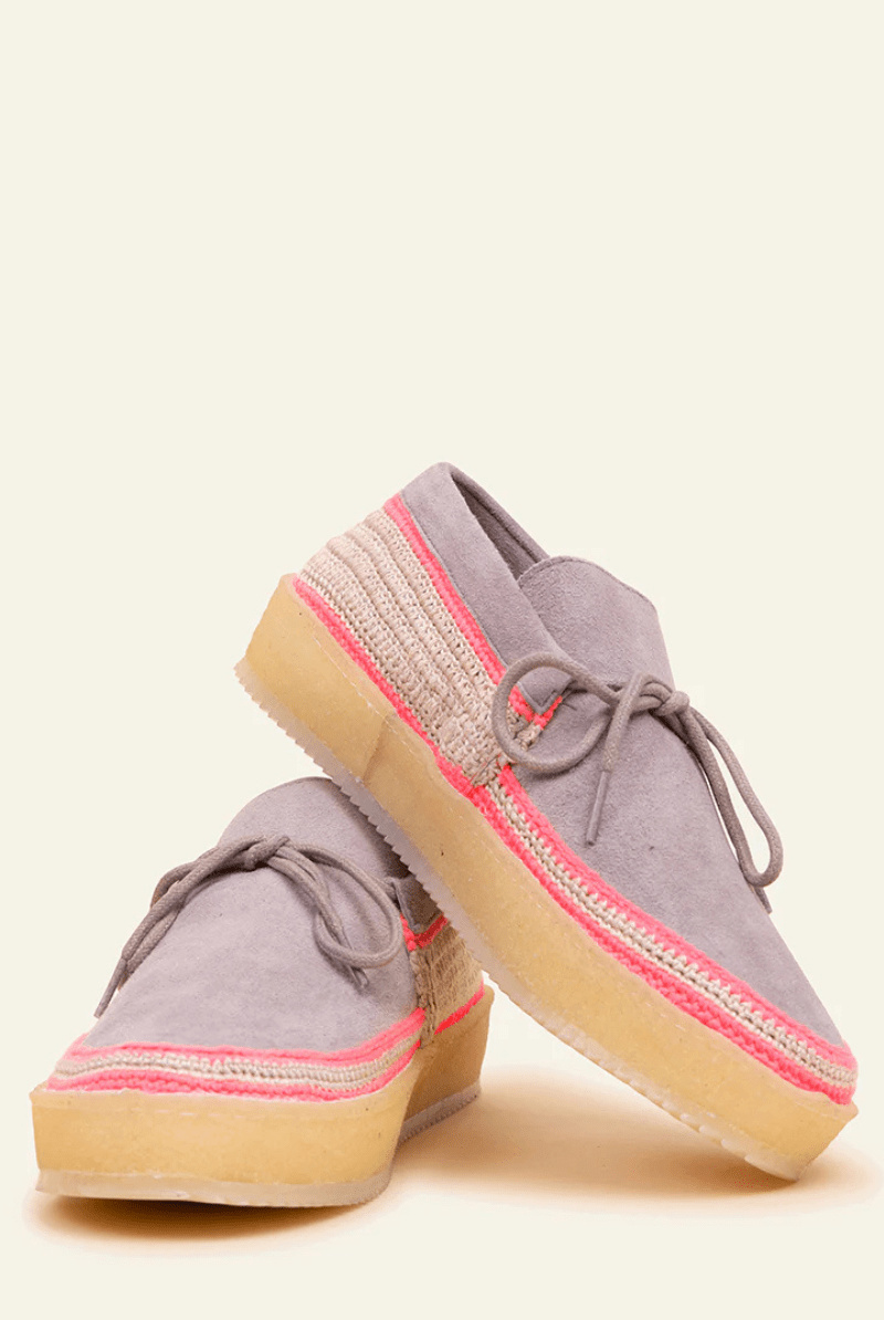 Komo Crochet Moccasin Fossil Neon Pink - Laidback London - Archery Close