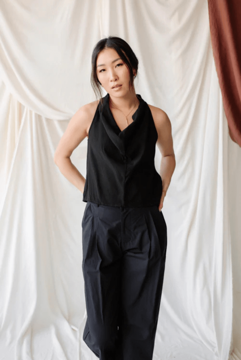 Laid Back Cowl Top in Black - Natalie Busby - Archery Close