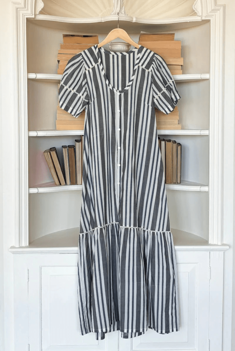 Lantern Dress in Handloom Stripes - Emerson Fry - Archery Close
