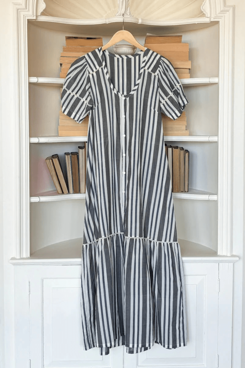 Lantern Dress in Handloom Stripes - Emerson Fry - Archery Close