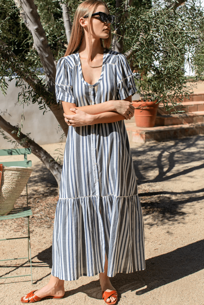 Lantern Dress in Handloom Stripes - Emerson Fry - Archery Close