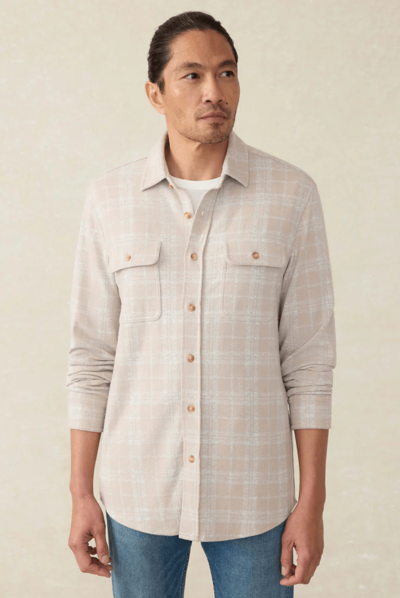 Legend Sweater Shirt - Desert Plains Plaid - Faherty Brand - Archery Close