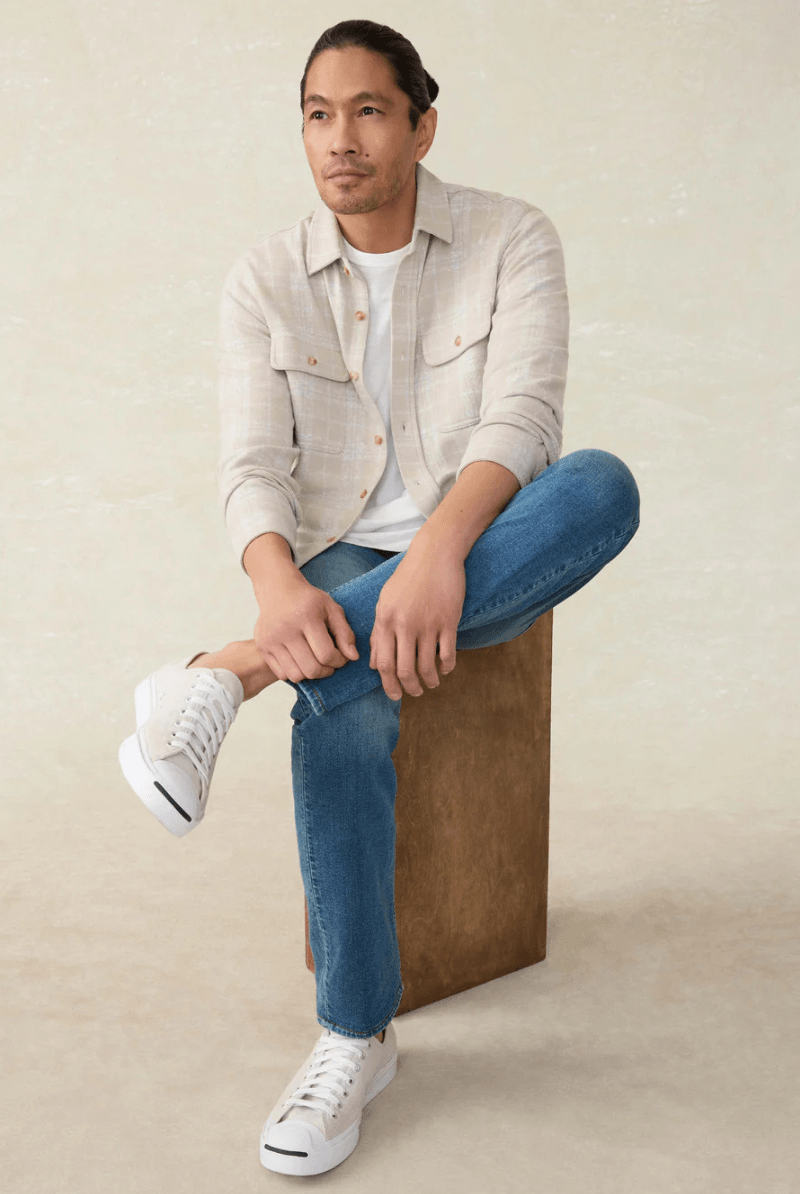 Legend Sweater Shirt - Desert Plains Plaid - Faherty Brand - Archery Close