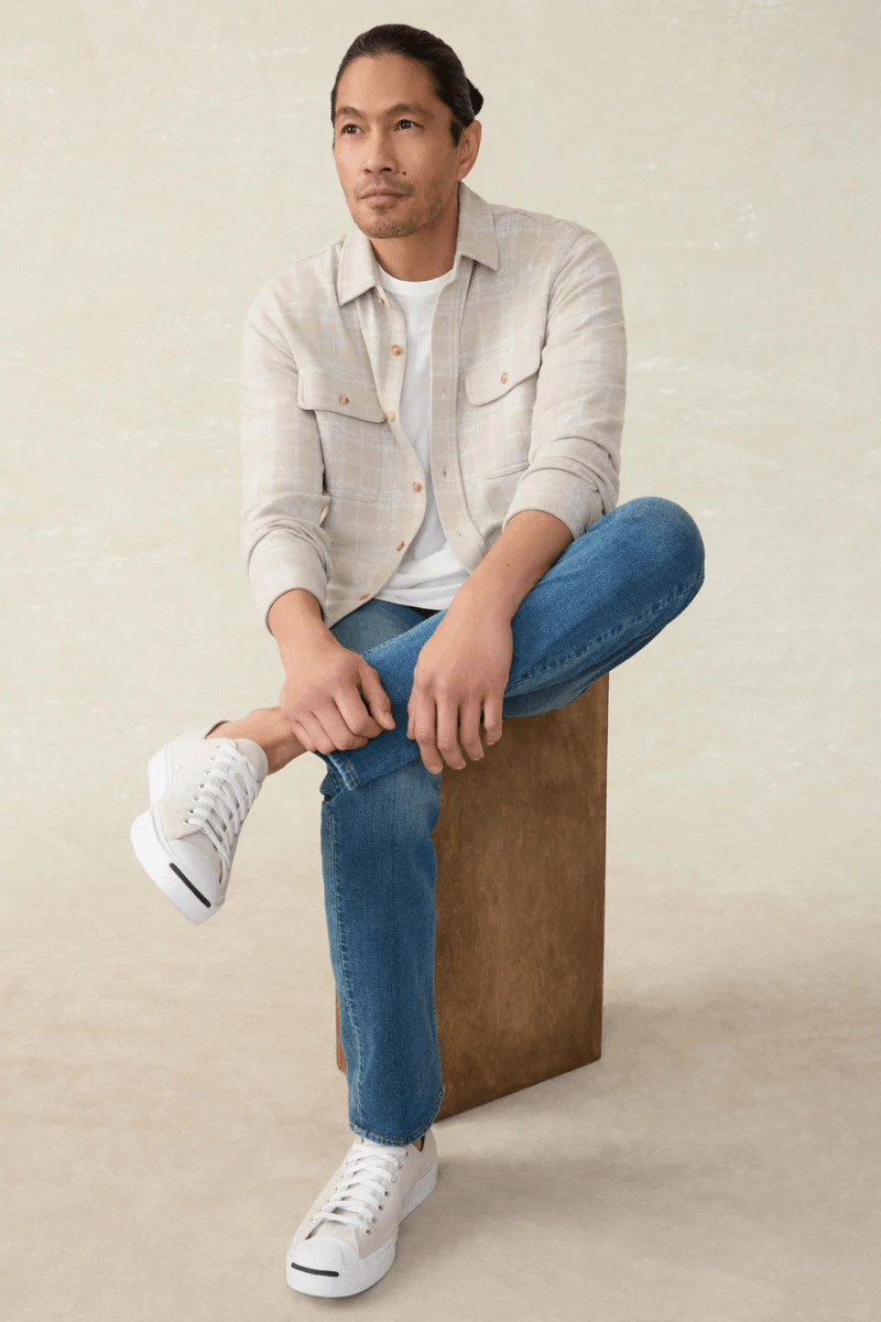 Legend Sweater Shirt - Desert Plains Plaid - Faherty Brand - Archery Close