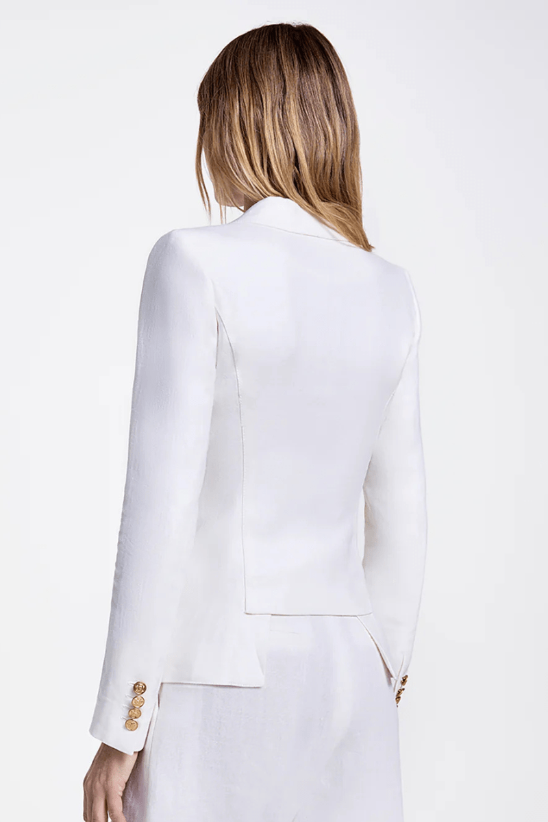 Linen Duchess Blazer in White - Smythe - Archery Close