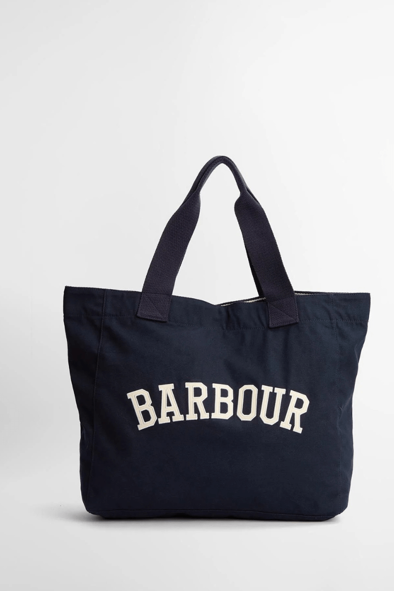 Logo Tote in Navy/Stone - Barbour - Archery Close