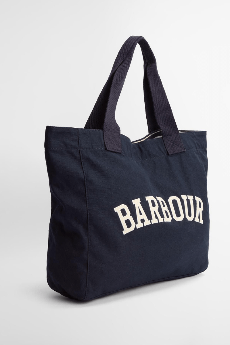 Logo Tote in Navy/Stone - Barbour - Archery Close