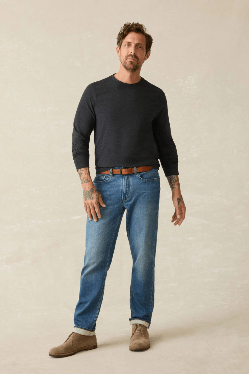 Long Sleeve Movement T Shirt - Faherty Brand - Archery Close