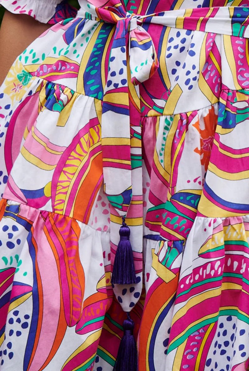 Long Sleeve Ruffle dress in Bora Bora - Paolita - Archery Close