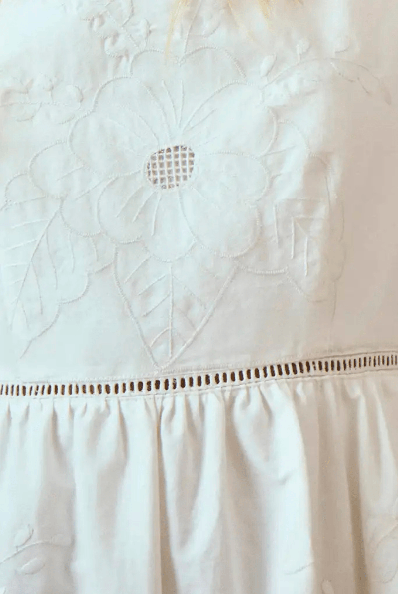 Marley Dress in White Embroidery - Hunter Bell - Archery Close