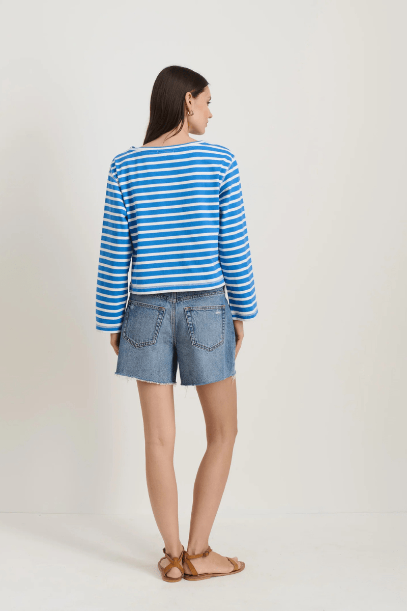 Marseille Striped Boatneck Tee In Cotton - Alex Mill - Archery Close