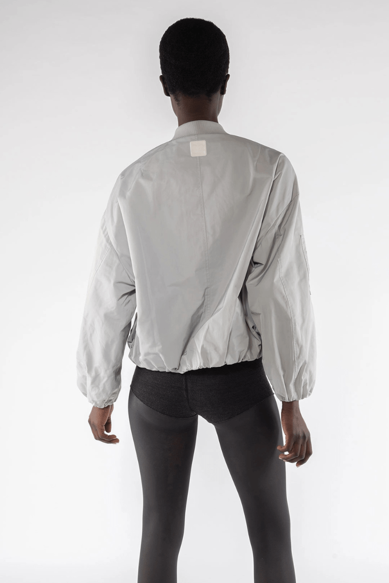 Memory Nylon Bomber Jacket in Digital Grey - OOFWEAR - Archery Close