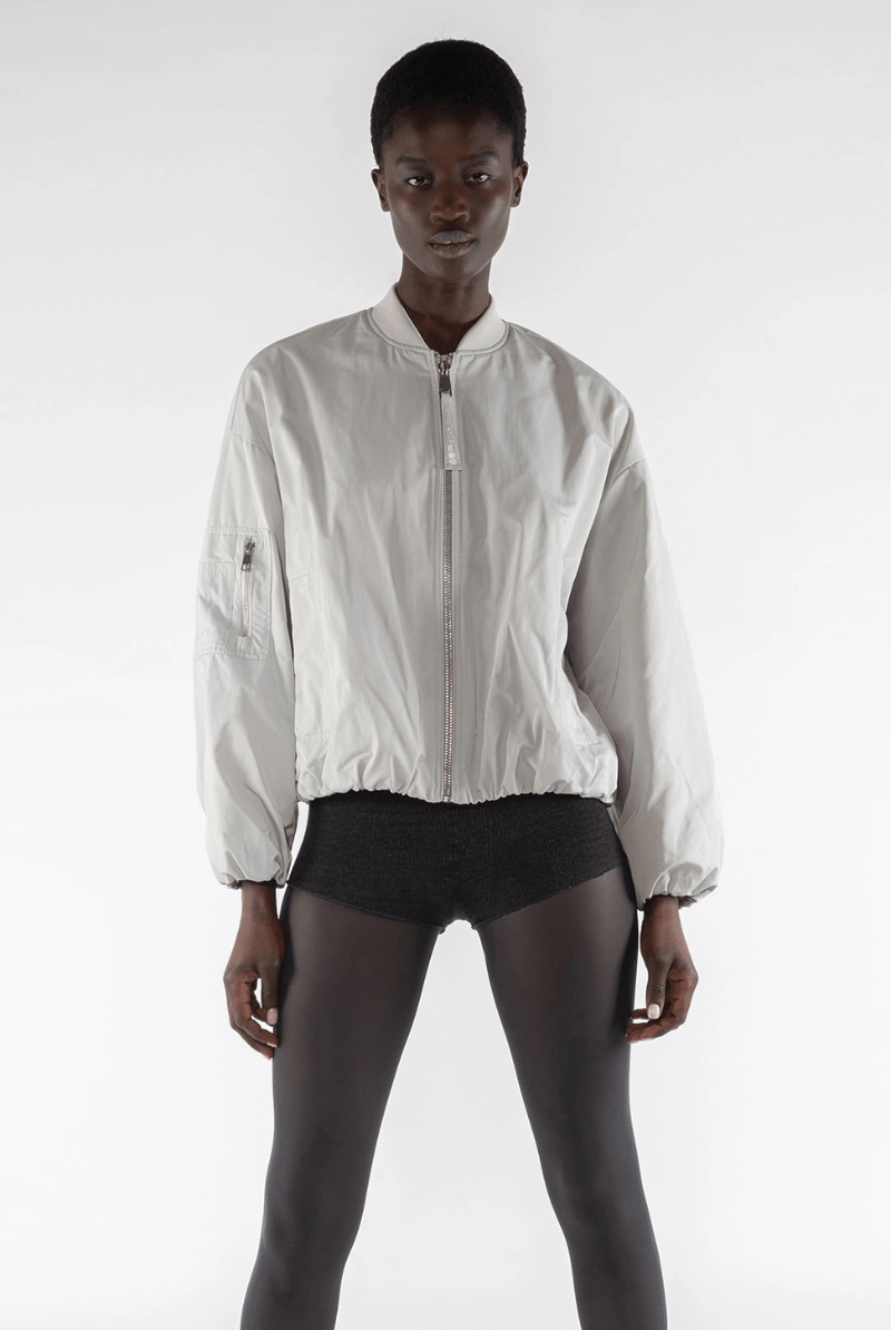 Memory Nylon Bomber Jacket in Digital Grey - OOFWEAR - Archery Close