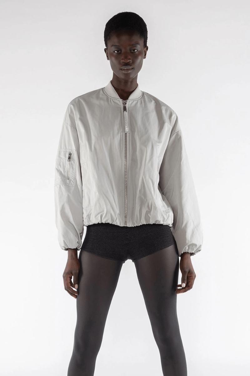 Memory Nylon Bomber Jacket in Digital Grey - OOFWEAR - Archery Close