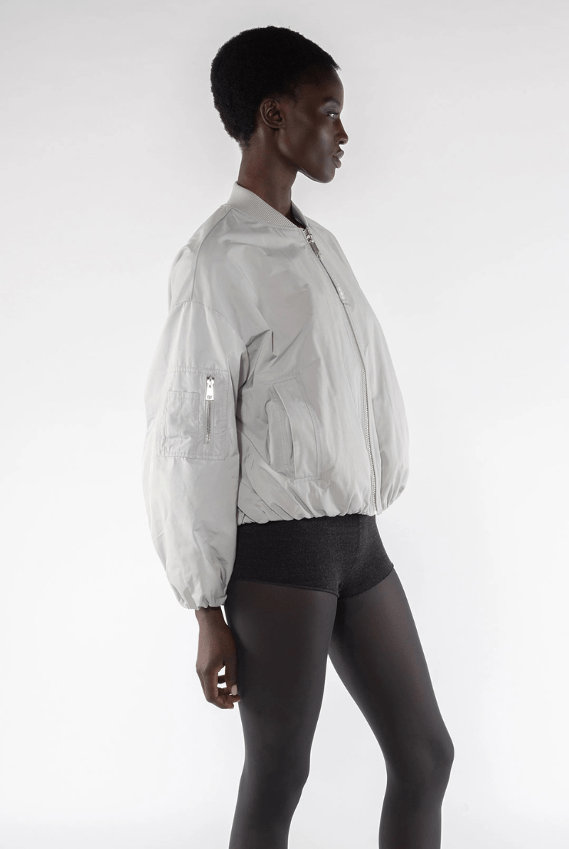 Memory Nylon Bomber Jacket in Digital Grey - OOFWEAR - Archery Close