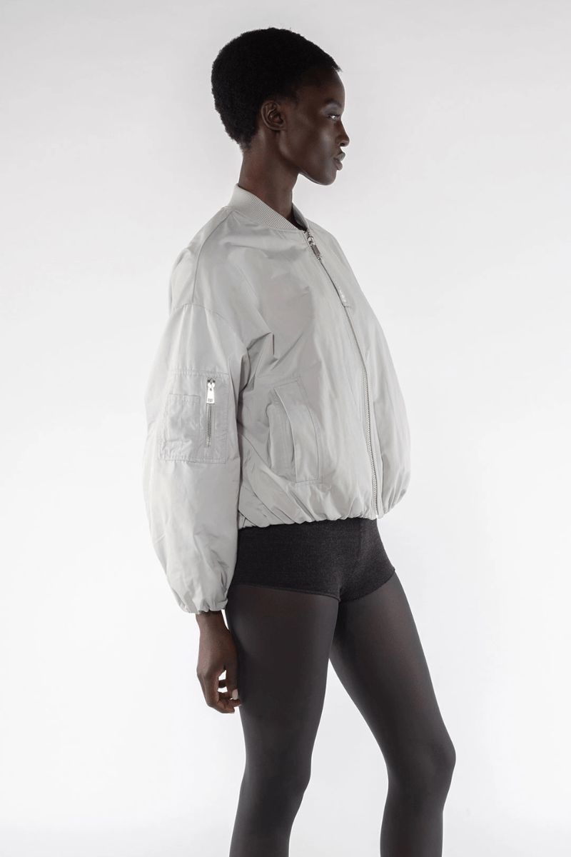 Memory Nylon Bomber Jacket in Digital Grey - OOFWEAR - Archery Close