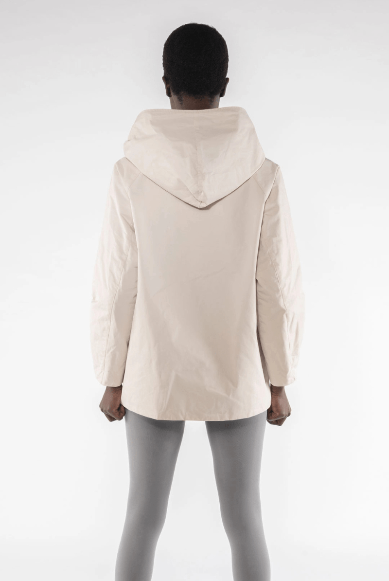 Memory Nylon Reversible Jacket in Cream/Grey - OOFWEAR - Archery Close