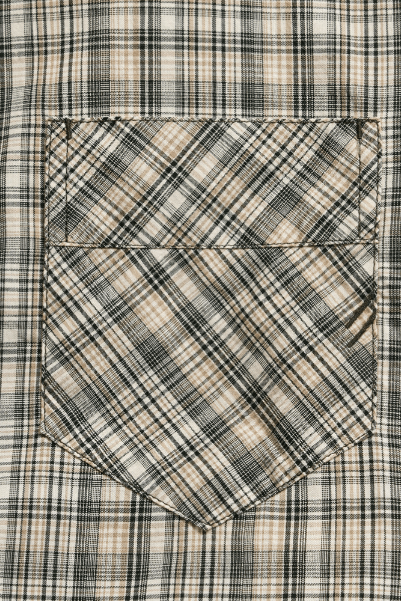 Micro - Madras Plaid John T-Shirt in Scarab - Billy Reid - Archery Close