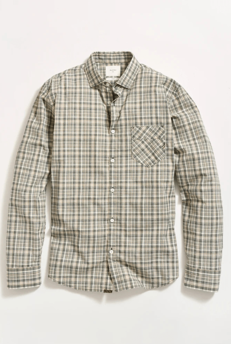 Micro - Madras Plaid John T-Shirt in Scarab - Billy Reid - Archery Close