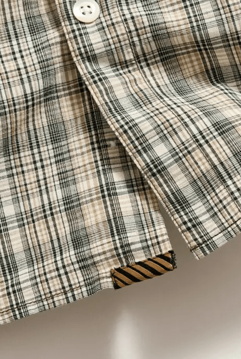 Micro - Madras Plaid John T-Shirt in Scarab - Billy Reid - Archery Close