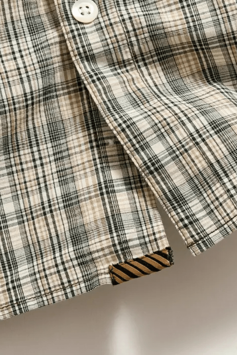 Micro - Madras Plaid John T-Shirt in Scarab - Billy Reid - Archery Close