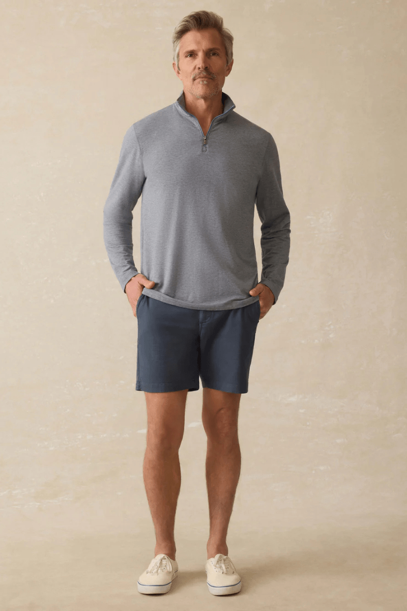 Movement Quarter Zip in Charcoal Stream - Faherty Brand - Archery Close