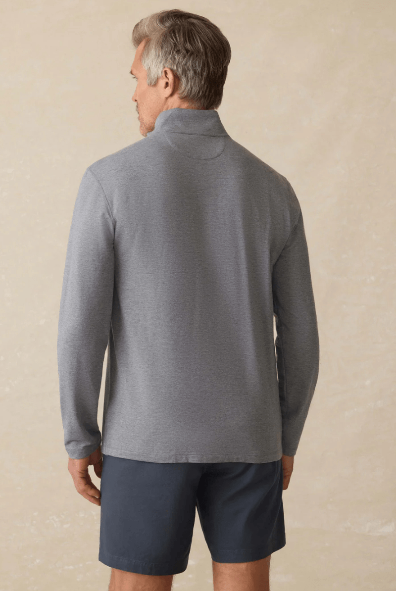 Movement Quarter Zip in Charcoal Stream - Faherty Brand - Archery Close