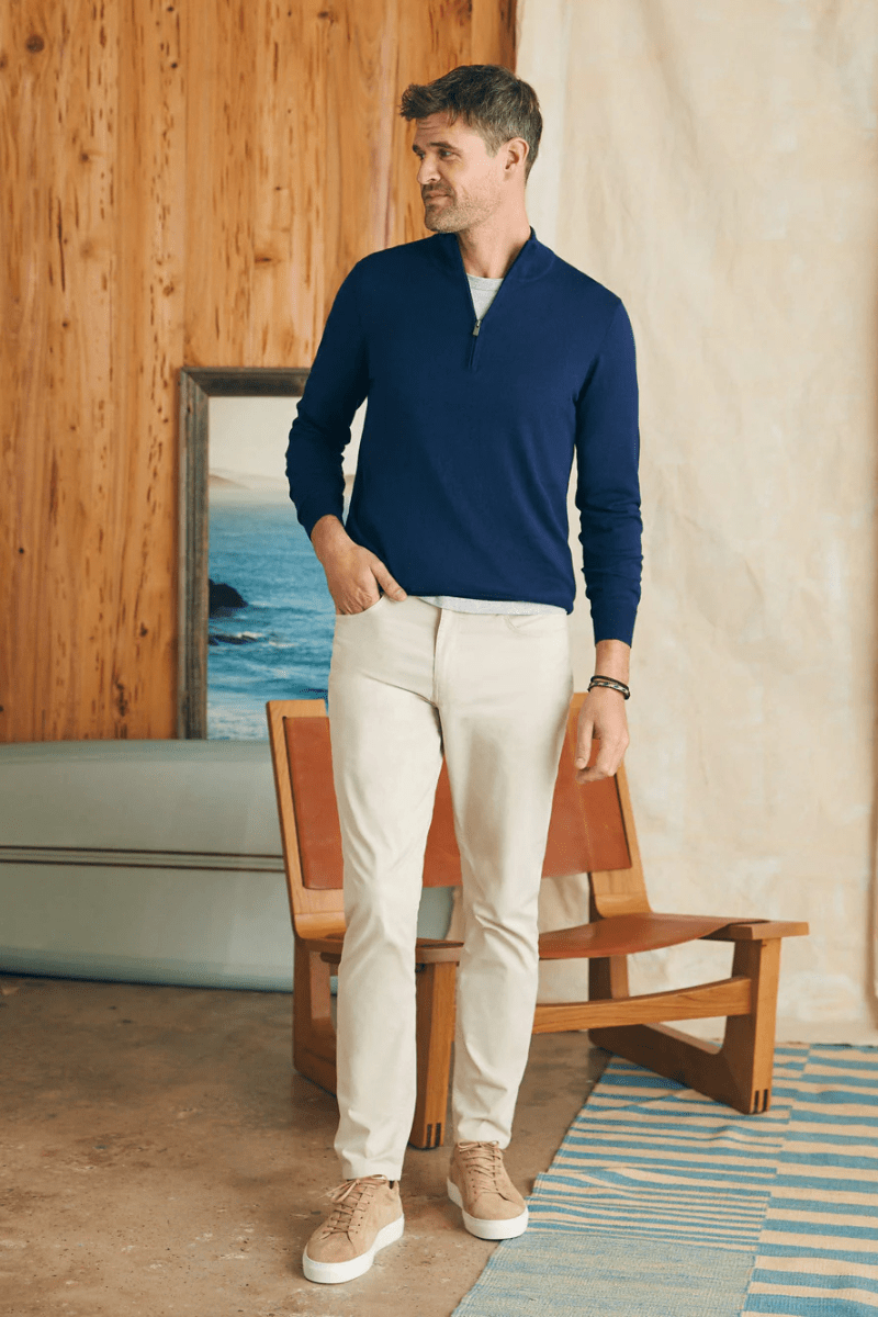 Movement Quarter Zip Sweater - Faherty Brand - Archery Close