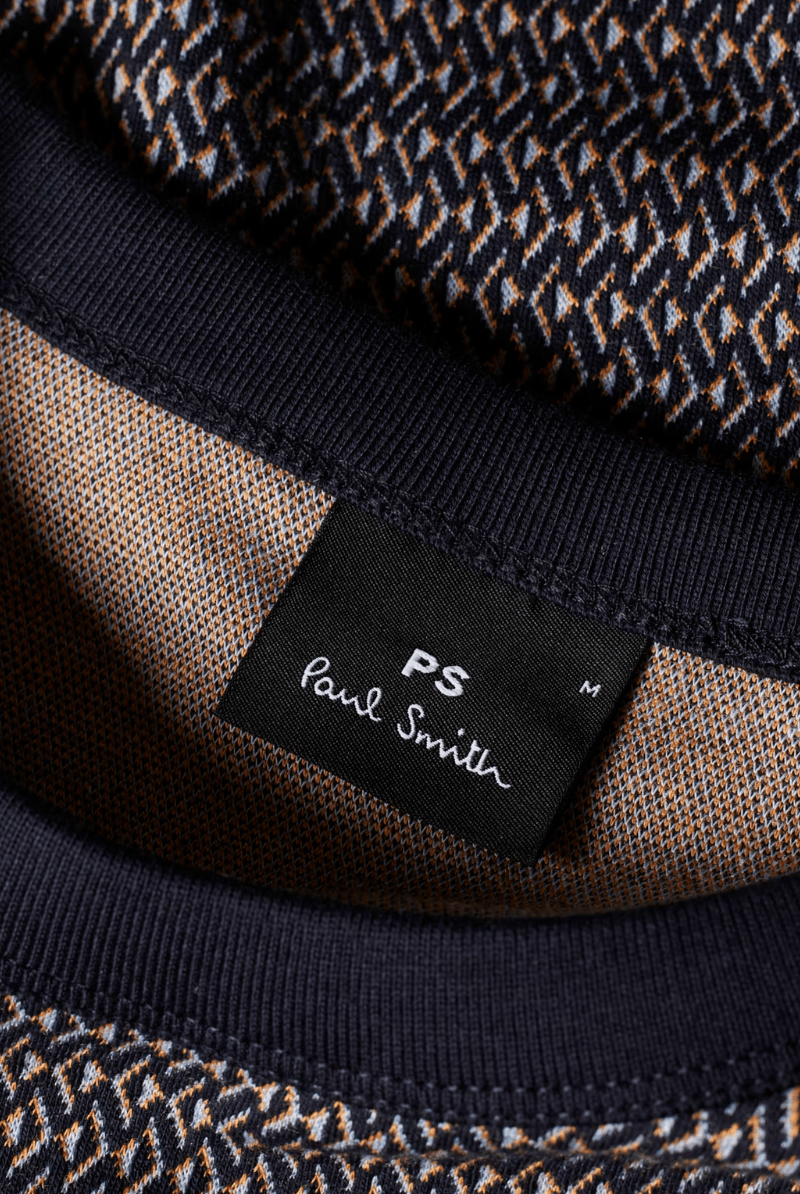 Navy Cotton - Blend Pattern T-Shirt - Paul Smith - Archery Close