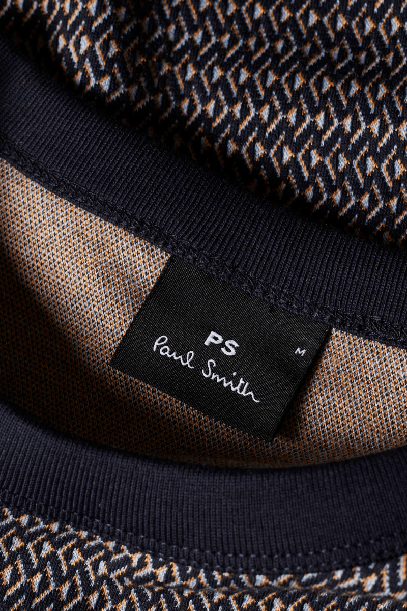 Navy Cotton - Blend Pattern T-Shirt - Paul Smith - Archery Close