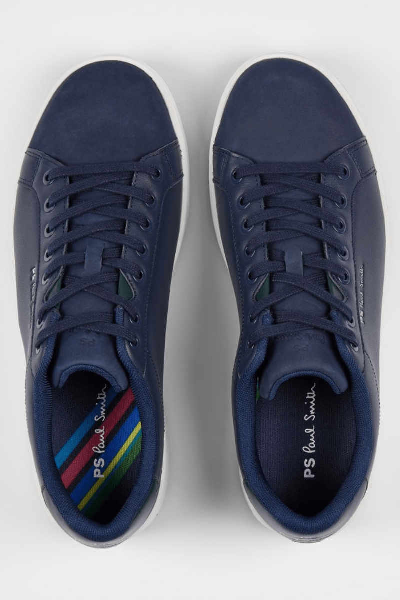 Navy Leather Albany Sneakers - Paul Smith - Archery Close