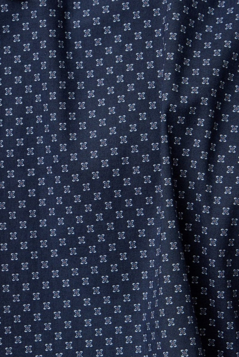 Navy Ornament Long Sleeve Shirt - Stone Rose - Archery Close