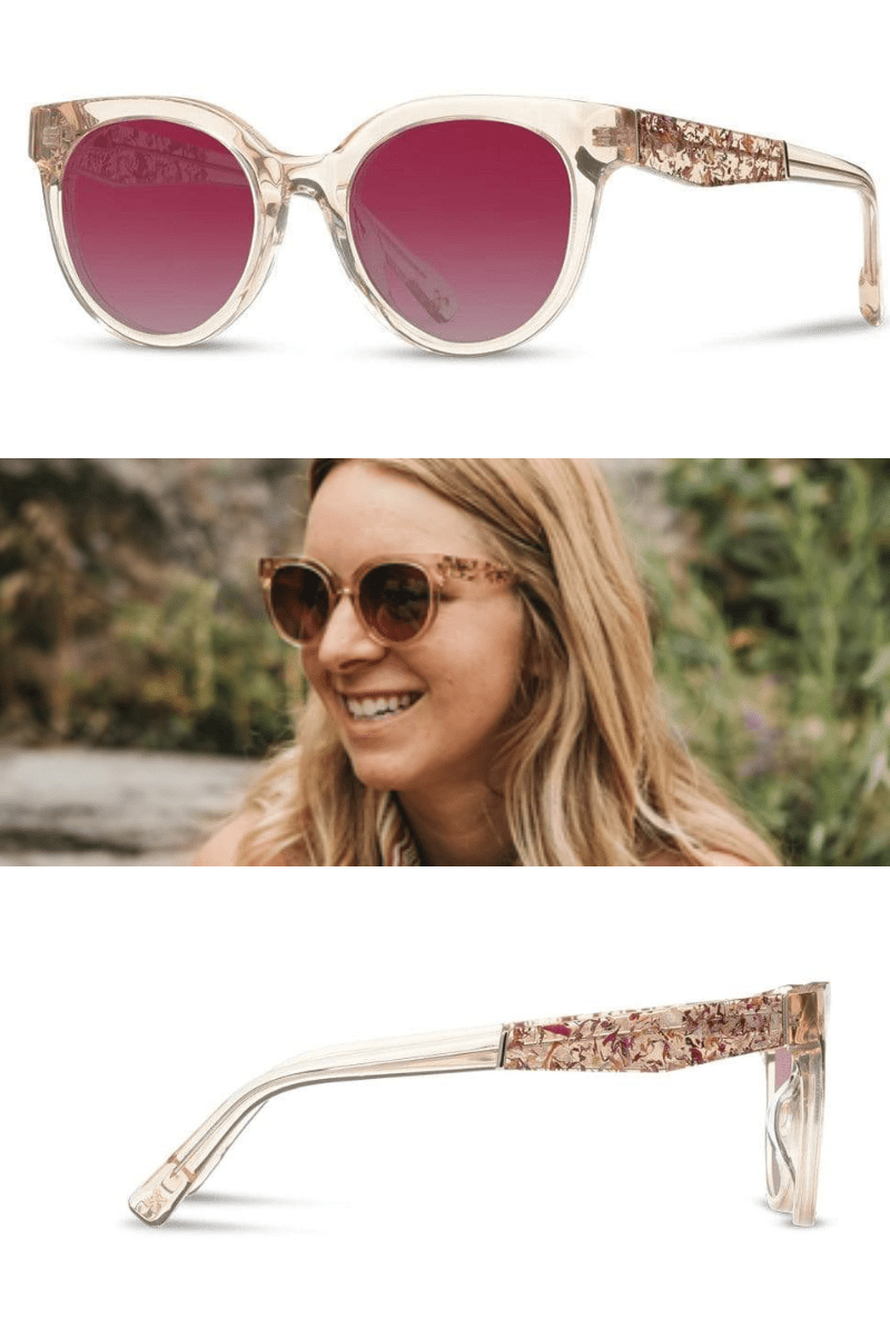 Paisley - Champagne/Rose Flower Sunglasses - Shwood Eyewear - Archery Close