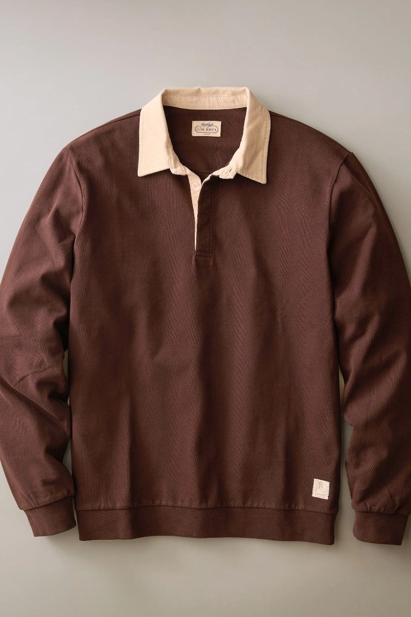 Marine Layer Luxe Jersey Rugby Polo - Java