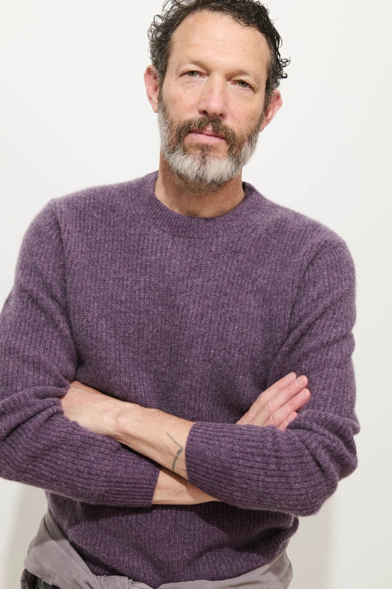 Alex Mill Jordan Sweater in Washed Cashmere - Heather Amethyst