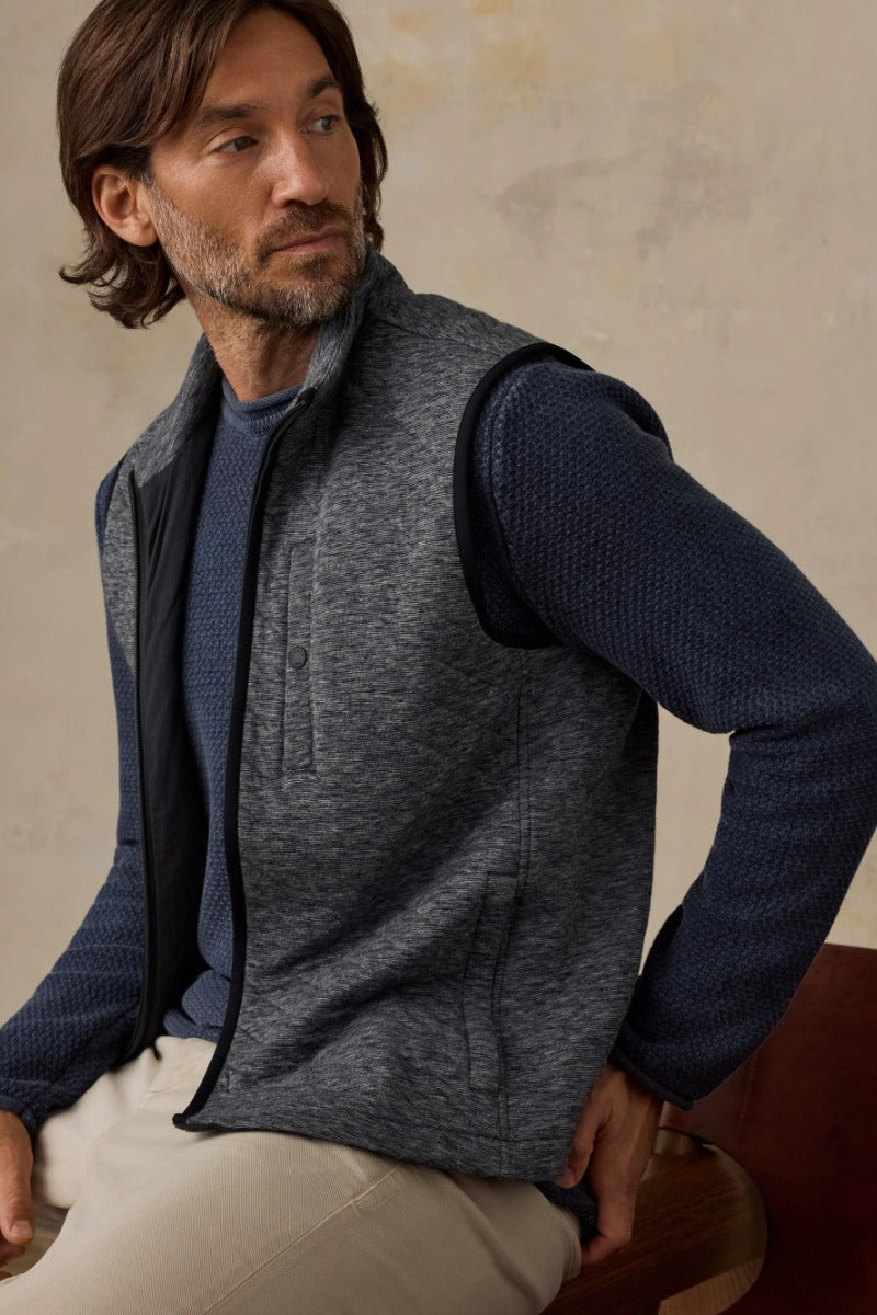 Faherty Brand Epic Quilted Vest - Graphite Cloud