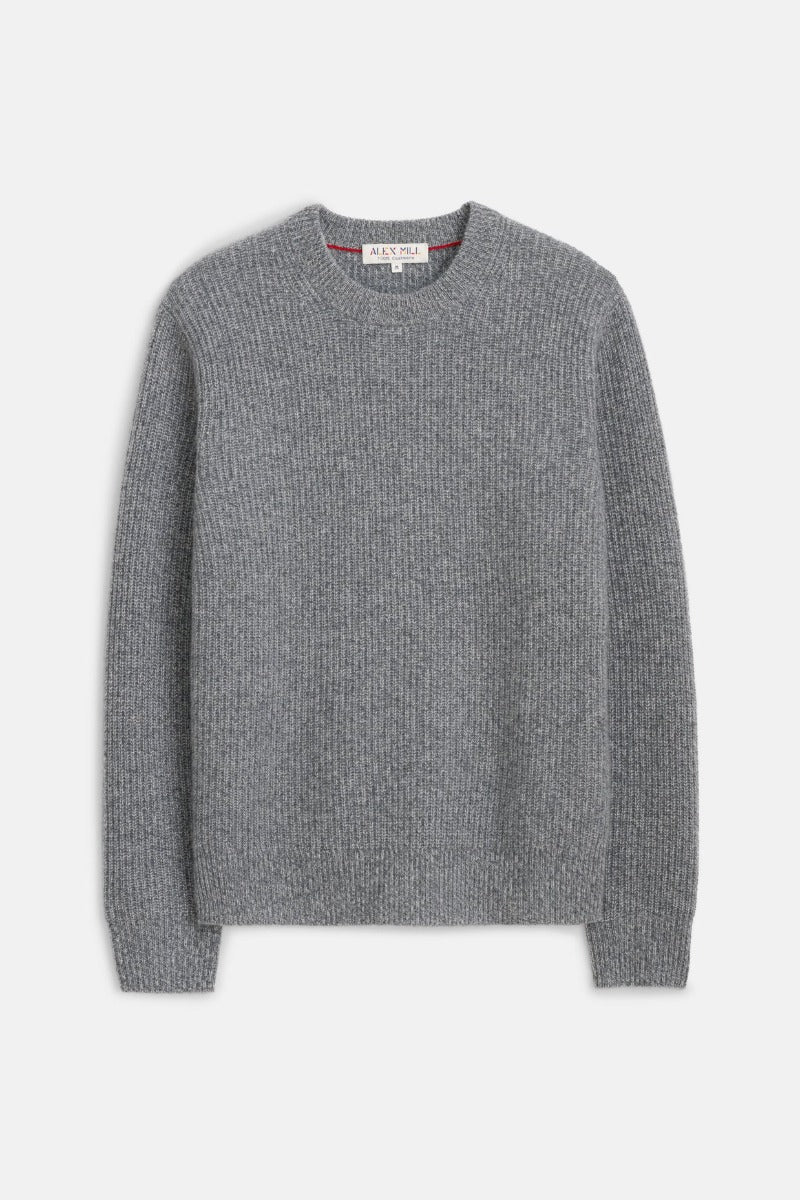 Alex Mill Jordan Sweater in Washed Cashmere - Marled Heather Grey