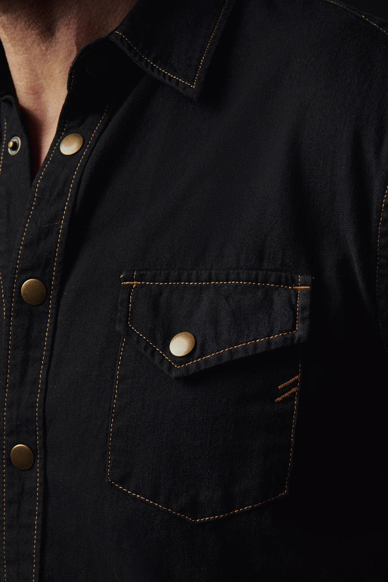 Billy Reid Shoals Denim Shirt - Black