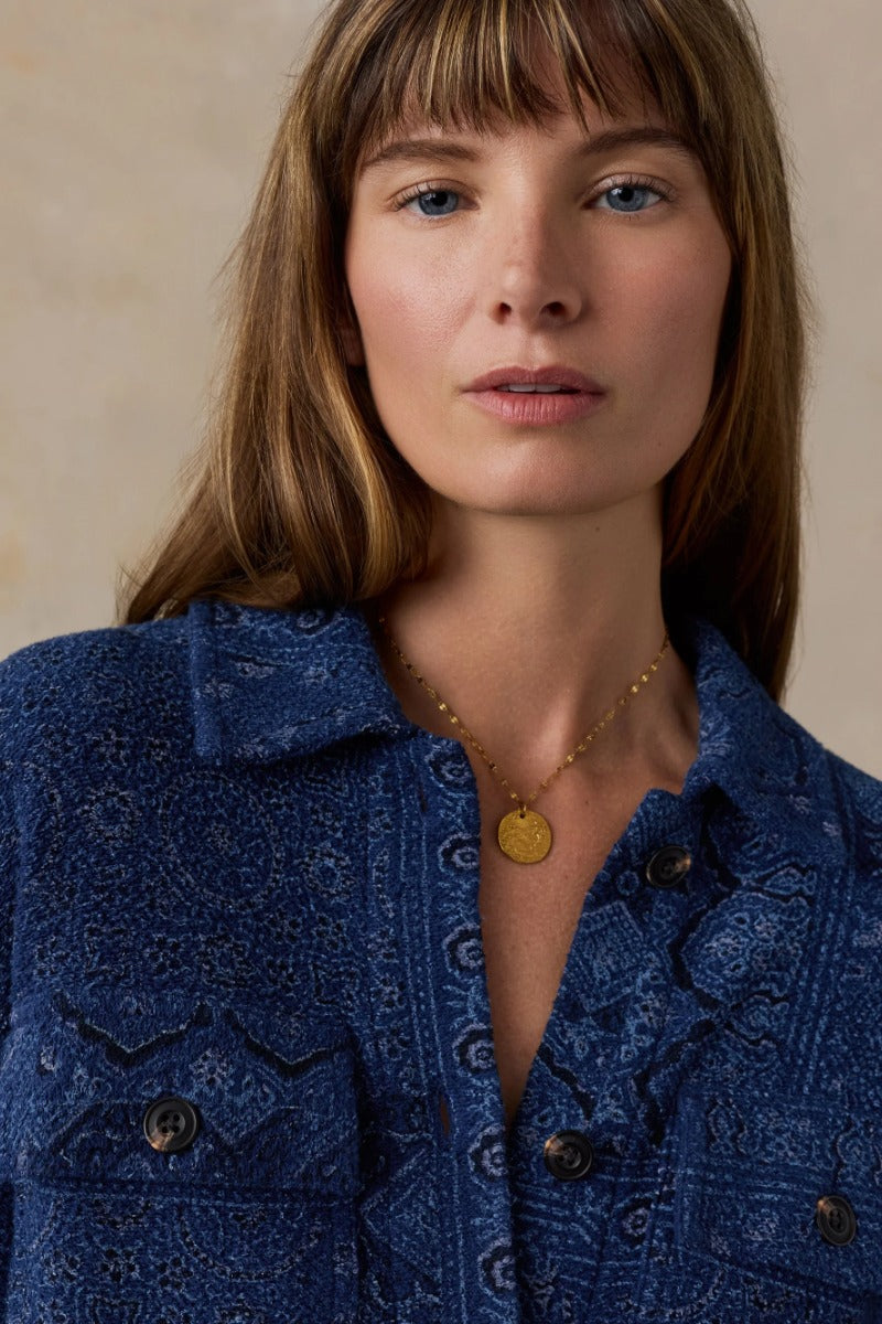 Faherty Brand Twill Terry Shirt Jacket - Bayshore Bandana