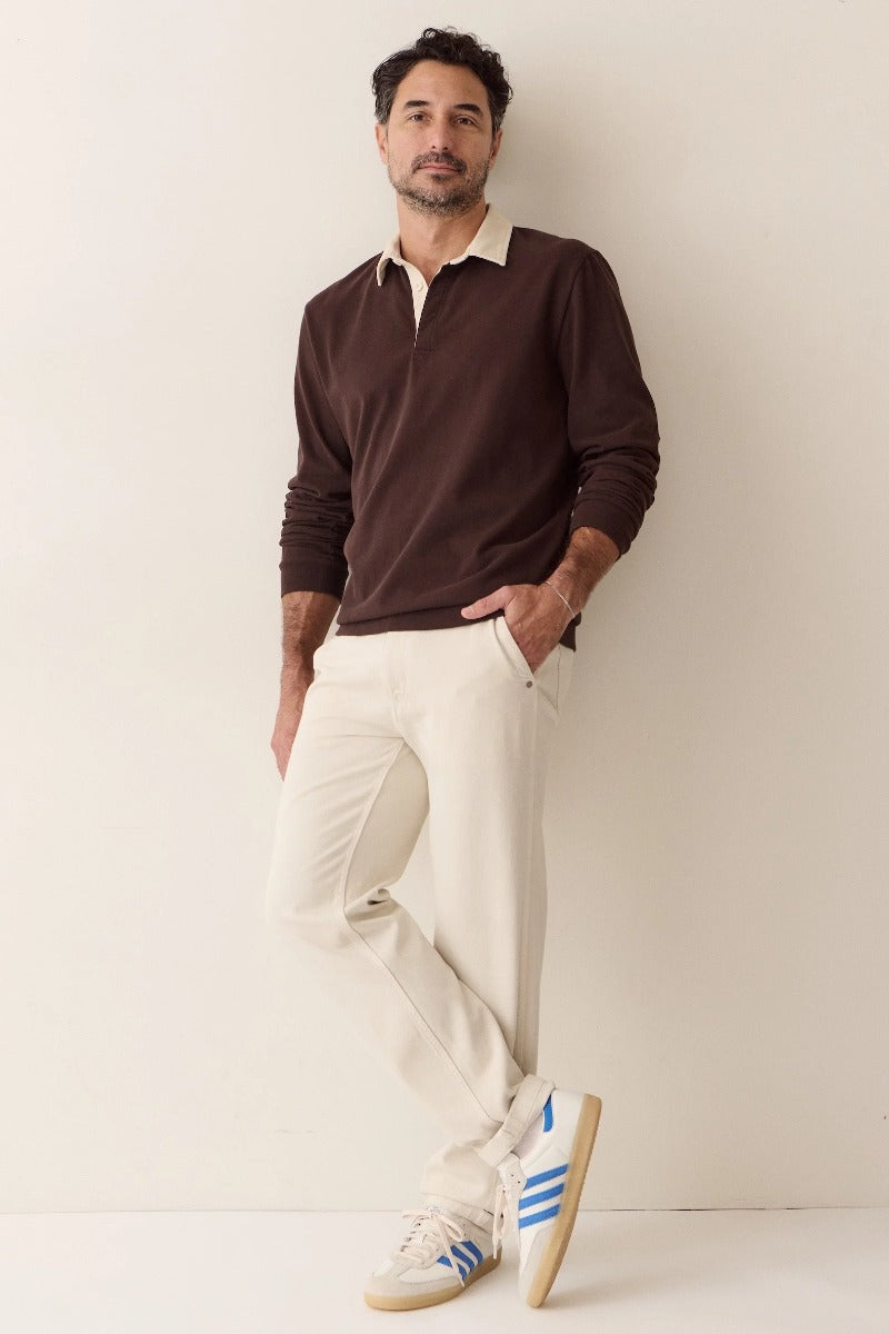 Marine Layer Luxe Jersey Rugby Polo - Java