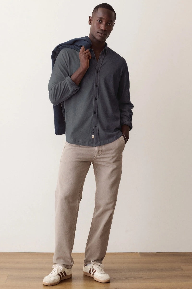 Marine Layer Luxe Jersey Shirt - Asphalt