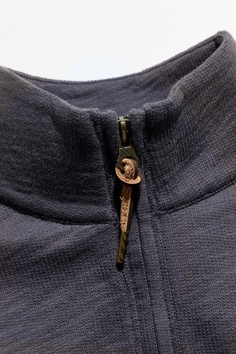 Billy Reid French Terry Half Zip - Asphalt