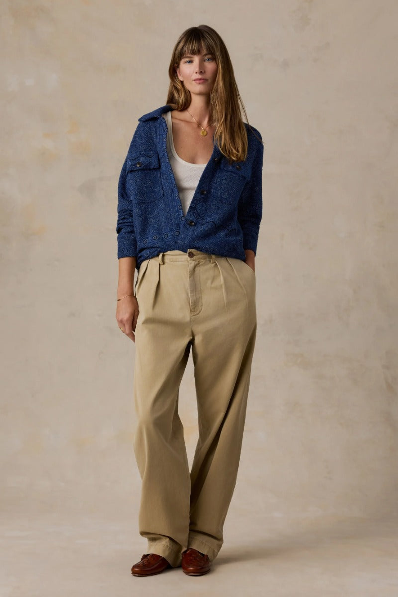 Faherty Brand Twill Terry Shirt Jacket - Bayshore Bandana
