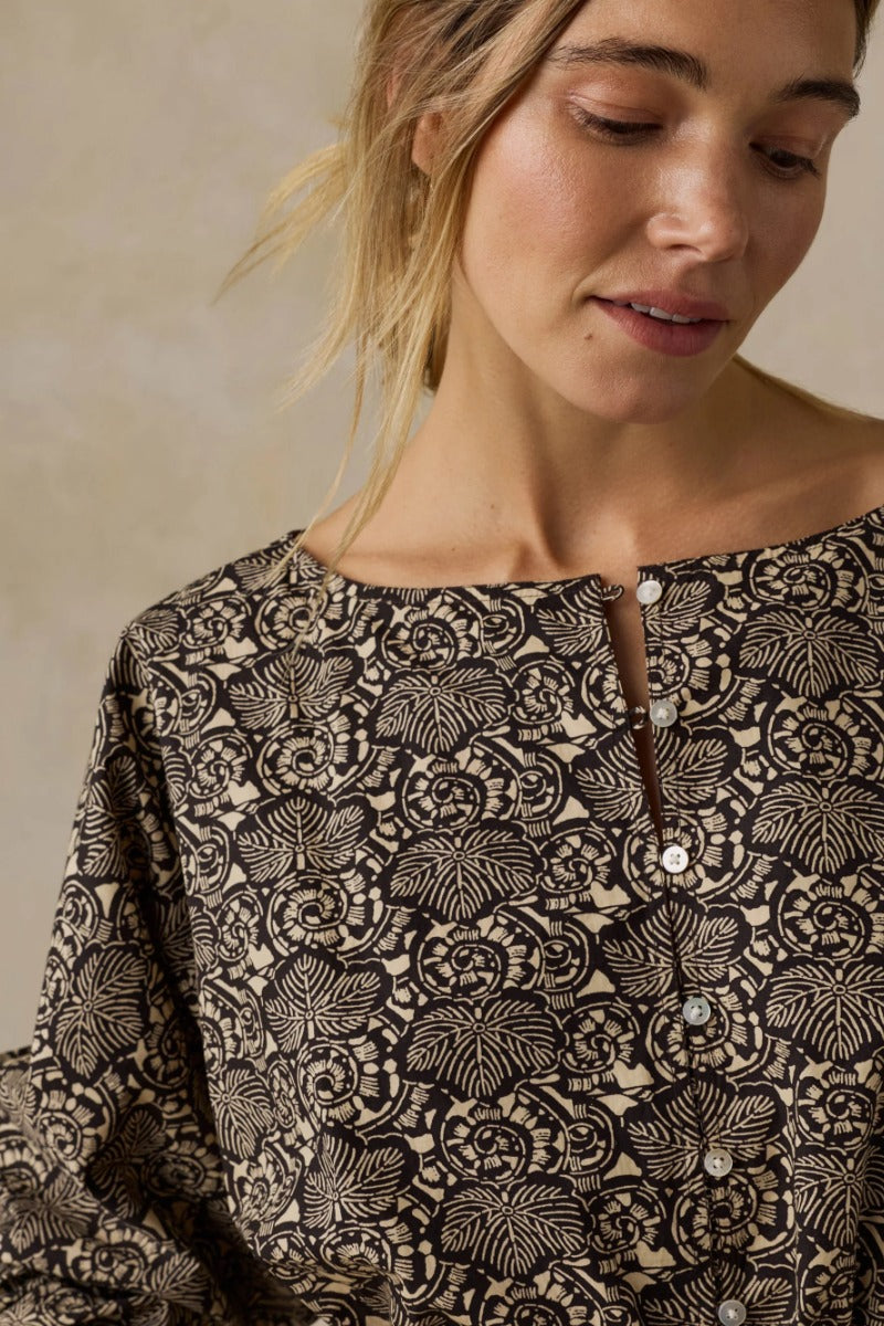 Faherty Brand Coastal Poplin Faye Top - Night Bloom