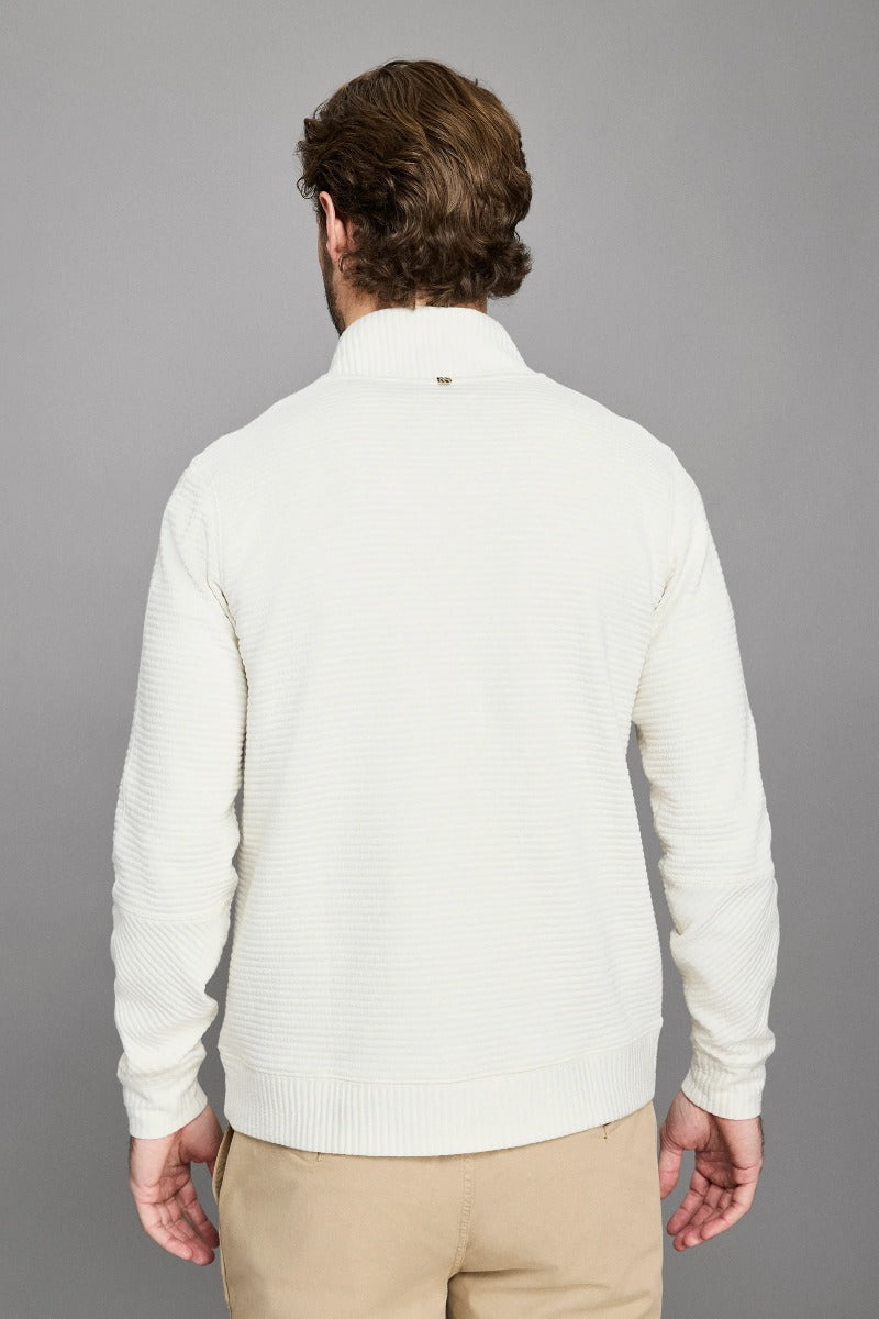 Billy Reid Quilted Half Zip - Tinted White