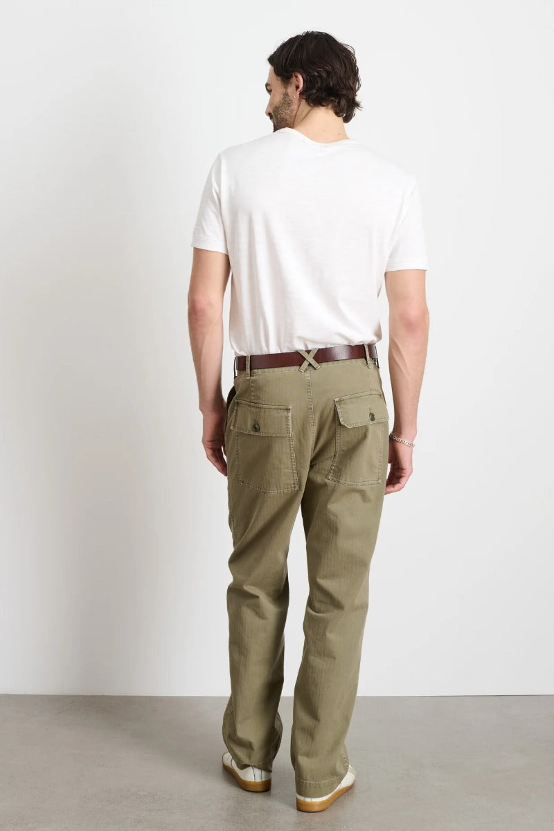 Alex Mill Field Pant in Herringbone - Vintage Olive