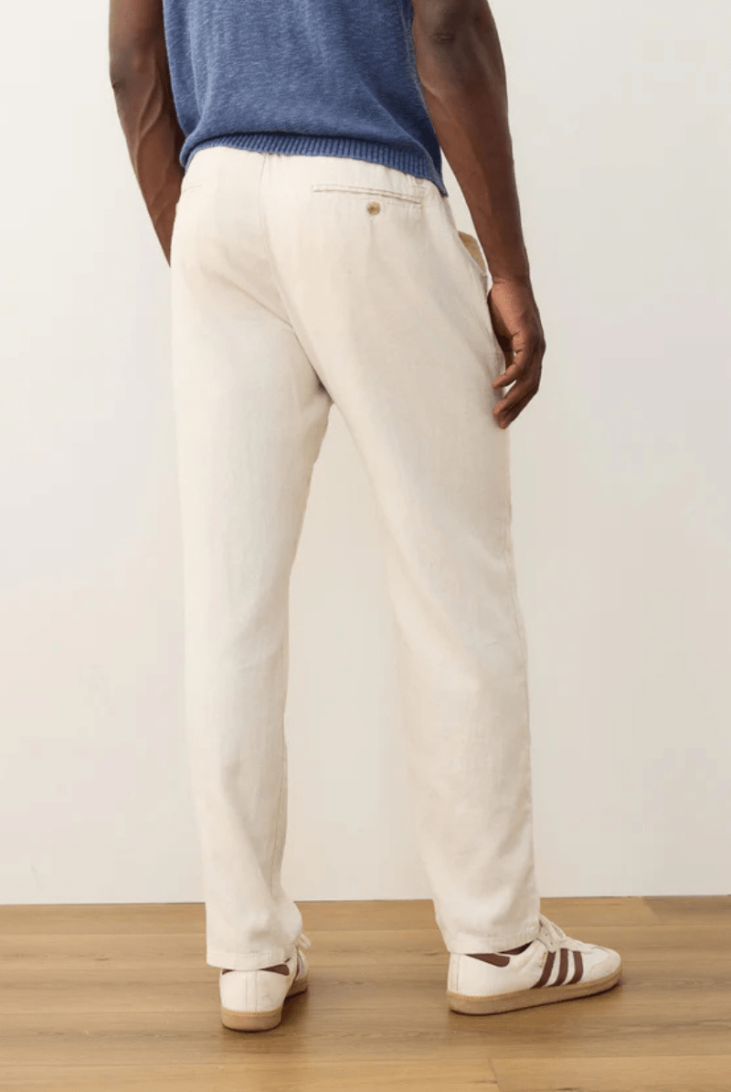 Saturday Hemp Chino in Natural - Marine Layer - Archery Close